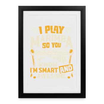  Marimbist Percussion Instrument Orchestra Marimba - Framed poster (27 × 37 cm) - black - Front