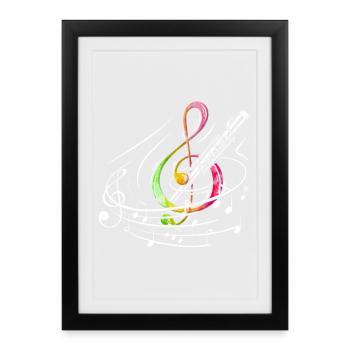 Marimbiste Musicien de percussion de pratique - Affiche encadrée (27 × 37 cm) - noir - Devant
