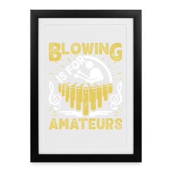 Le soufflage du joueur de marimba est pour les percussions amateurs - Affiche encadrée (27 × 37 cm) - noir - Devant