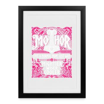 Mothor Viking Mère Thor Marteau Dire - Affiche encadrée (27 × 37 cm) - noir - Devant