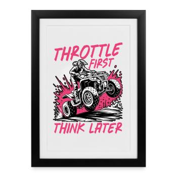 Quad ATV Femme Fille Quad Quad - Affiche encadrée (27 × 37 cm) - noir - Devant