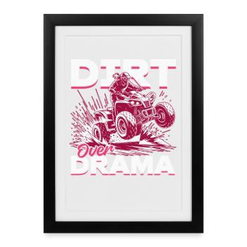 Quad ATV Femme Fille Quad Quad - Affiche encadrée (27 × 37 cm) - noir - Devant
