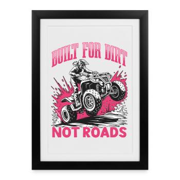 Quad ATV Femme Fille Quad Quad - Affiche encadrée (27 × 37 cm) - noir - Devant