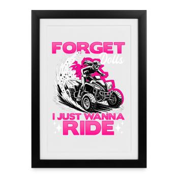 Quad ATV Femme Fille Quad Quad - Affiche encadrée (27 × 37 cm) - noir - Devant