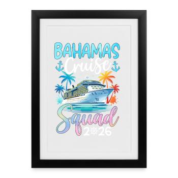 Bahamas Cruise Squad 2026 - Framed poster (27 × 37 cm) - black - Front