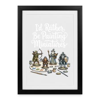 I prefer to paint miniatures - Framed poster (27 × 37 cm) - black - Front