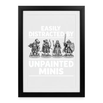 Unpainted minis distract - Framed poster (27 × 37 cm) - black - Front