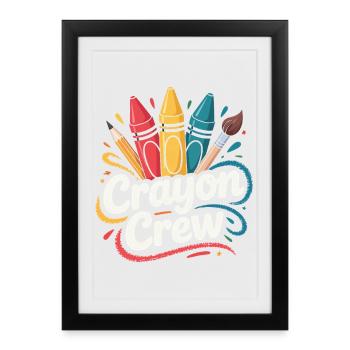 Explosion de couleurs de l’équipe Crayon - Affiche encadrée (27 × 37 cm) - noir - Devant