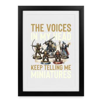 Voix dans les figurines de la tête - Affiche encadrée (27 × 37 cm) - noir - Devant
