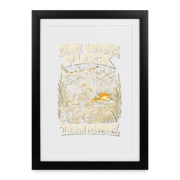 Chasse aux canards Un dernier troupeau avant la maison - Affiche encadrée (27 × 37 cm) - noir - Devant