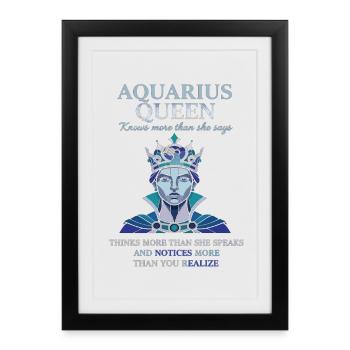 Reine du Verseau Zodiaque Verseau - Affiche encadrée (27 × 37 cm) - noir - Devant