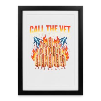 Appelle le vétérinaire, je laisserai ces chiens inclure - Affiche encadrée (27 × 37 cm) - noir - Devant