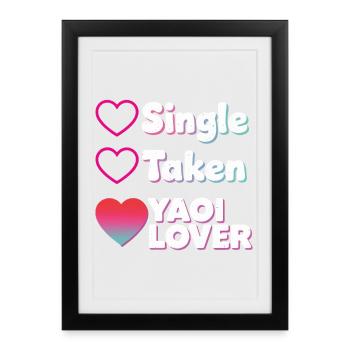 Yaoi Lover: Single Taken Hearts - Framed poster (27 × 37 cm) - black - Front