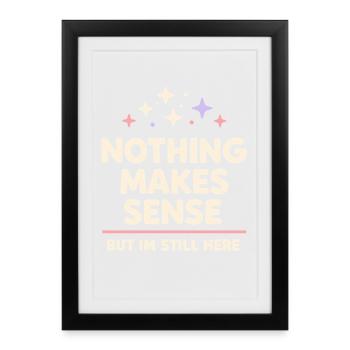 Existential humor, nihilism, humor, - Framed poster (27 × 37 cm) - black - Front