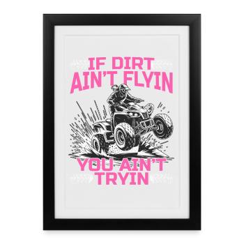 Quad ATV Femme Fille Quad Quad - Affiche encadrée (27 × 37 cm) - noir - Devant