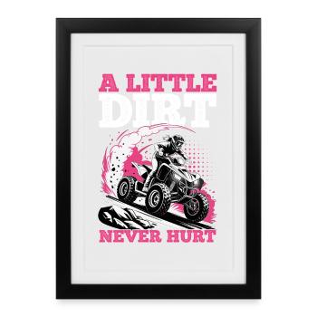 Quad ATV Femme Fille Quad Quad - Affiche encadrée (27 × 37 cm) - noir - Devant
