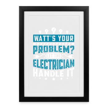 Electrician, Electronics Technician, Electrician - Framed poster (27 × 37 cm) - black - Front