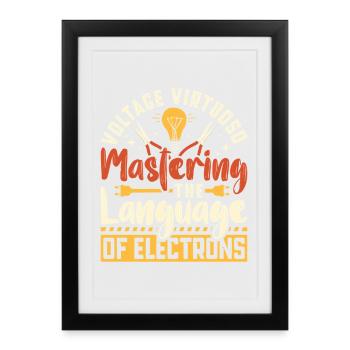 Électricien, technicien en électronique, électricien - Affiche encadrée (27 × 37 cm) - noir - Devant