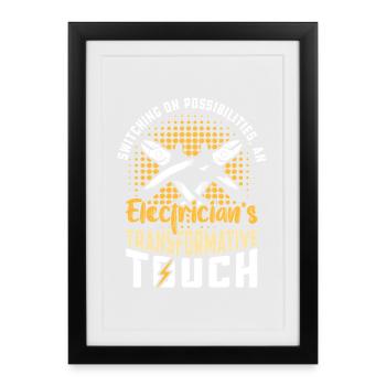 Electrician, Electronics Technician, Electrician - Framed poster (27 × 37 cm) - black - Front