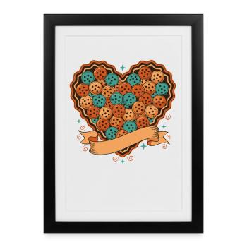 Joueur drôle de pickleball adore le terrain de pickleball - Affiche encadrée (27 × 37 cm) - noir - Devant