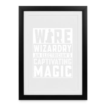 Electrician, Electronics Technician, Electrician - Framed poster (27 × 37 cm) - black - Front