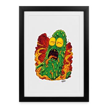 Fiery Meltdown Pickle Monster - Framed poster (27 × 37 cm) - black - Front