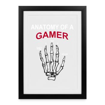 Anatomie d’un joueur, pour les joueurs, WASD - Affiche encadrée (27 × 37 cm) - noir - Devant