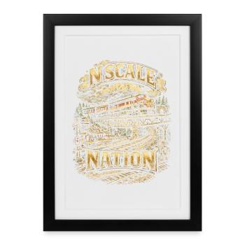 Réseau de trains miniatures N Scale Nation - Affiche encadrée (27 × 37 cm) - noir - Devant