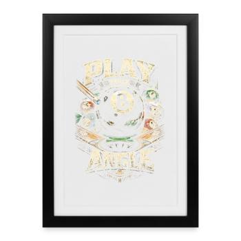 Le billard à 8 billes joue ton angle - Affiche encadrée (27 × 37 cm) - noir - Devant