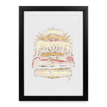 Lowrider Auto Low And Proud Barrio approuvé - Affiche encadrée (27 × 37 cm) - noir - Devant