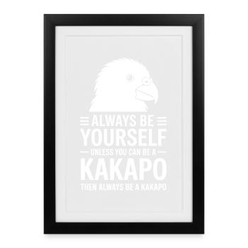 Kakapo Sprüche Kakapos Lustiges Kakapo Geschenk - Gerahmtes Poster (27 × 37 cm) - Schwarz - Vorne