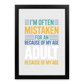 Saying Young Look Old Humor Funny Gift - Framed poster (27 × 37 cm) - black - Front