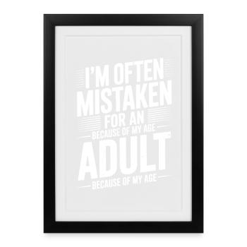 Saying Young Look Old Humor Funny Gift - Framed poster (27 × 37 cm) - black - Front