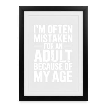 Saying Young Look Old Humor Funny Gift - Framed poster (27 × 37 cm) - black - Front