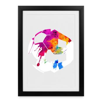 NR. 9 FUßBALLER NUMMER 9 FUßBALL 9. GEBURTSTAG - Gerahmtes Poster (27 × 37 cm) - Schwarz - Vorne