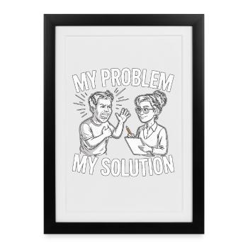 Elementary Teacher My Problem My Pictogram Mom Dad - Framed poster (27 × 37 cm) - black - Front