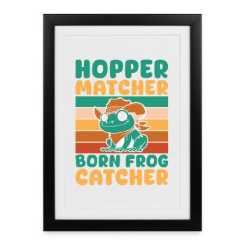Trape-grenouilles, Saute-sauteur, Grenouille correspondante, - Affiche encadrée (27 × 37 cm) - noir - Devant