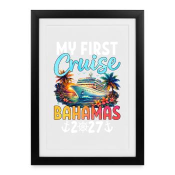 Ma première croisière aux Bahamas 2027 - Affiche encadrée (27 × 37 cm) - noir - Devant