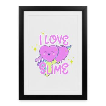 I Love Slime Girls Toddler Preschool Kindergarten - Framed poster (27 × 37 cm) - black - Front