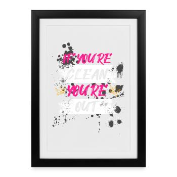 If you're clean Schlammlauf Mud Run Muddy Race - Framed poster (27 × 37 cm) - black - Front