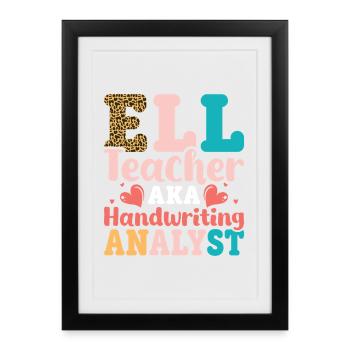 Professeur ELL Langue anglaise - Affiche encadrée (27 × 37 cm) - noir - Devant