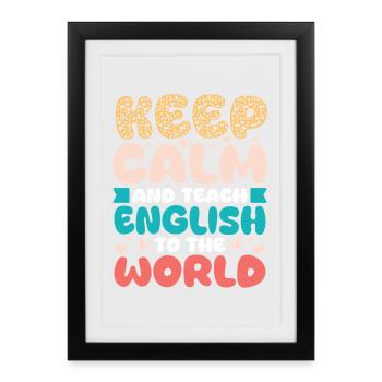 Professeur ELL Langue anglaise - Affiche encadrée (27 × 37 cm) - noir - Devant