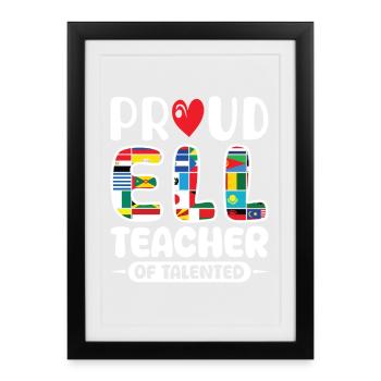 Professeur ELL Langue anglaise - Affiche encadrée (27 × 37 cm) - noir - Devant