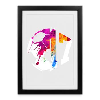 NO. 17 FOOTBALLER NUMBER 17 FOOTBALL 17TH BIRTHDAY - Framed poster (27 × 37 cm) - black - Front