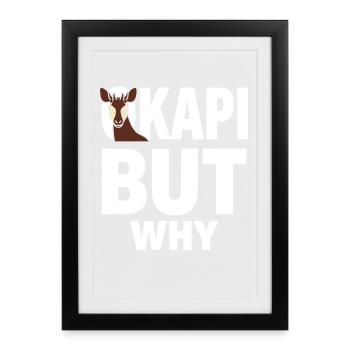 Okapi Lovers Okapi Animal Rare Wildlife Love - Framed poster (27 × 37 cm) - black - Front