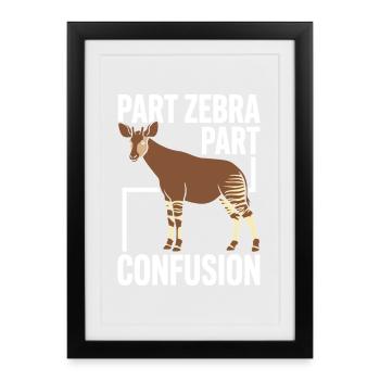 Okapi Lovers Okapi Animal Rare Wildlife Love - Framed poster (27 × 37 cm) - black - Front