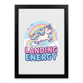 Énergie d’atterrissage Arc-en-ciel de la Licorne - Affiche encadrée (27 × 37 cm) - noir - Devant