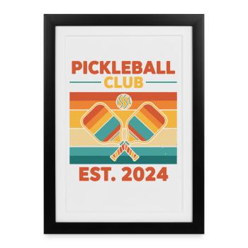Pickleball Club Est 2024 Funny Player Pickle Ball - Framed poster (27 × 37 cm) - black - Front
