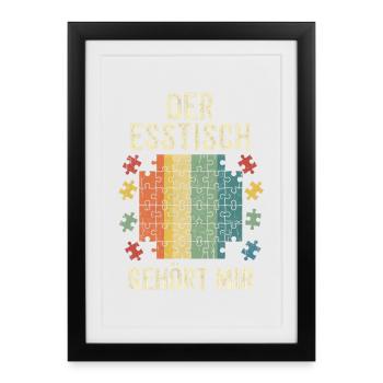 Der Esstisch Gehört Mir Puzzle Vintage - Gerahmtes Poster (27 × 37 cm) - Schwarz - Vorne