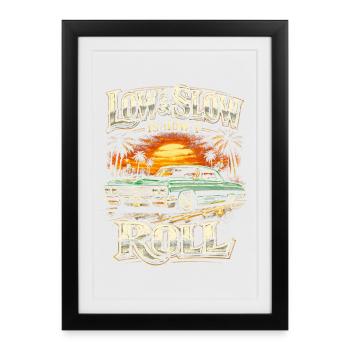Lowrider Auto Low And Slow - Affiche encadrée (27 × 37 cm) - noir - Devant